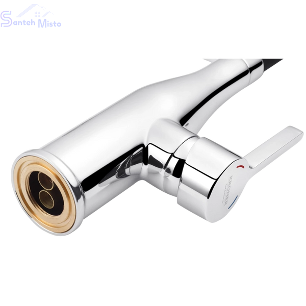 Комплект кухонной мойки Kraft - 780х480 LHM (3.0/1.0 мм)+Кухонный смеситель Kroner KRP Ersel - C03111BLK SM3380 фото