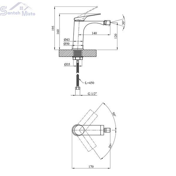 Змішувач для біде Kroner KRP Graz - GRP020 2192053206 фото