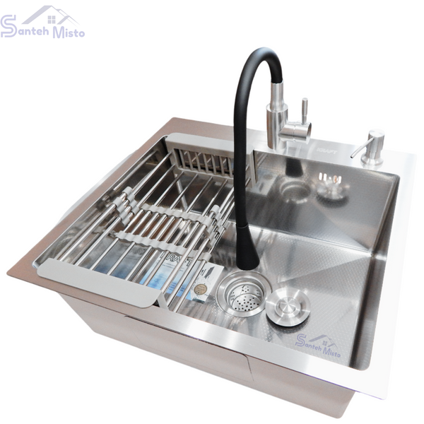 Комплект кухонной мойки Kraft HM 5448 DECOR (3.0/1.0 мм) SM60448 фото