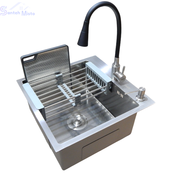 Комплект кухонной мойки Kraft HM 5448 DECOR (3.0/1.0 мм) SM60448 фото