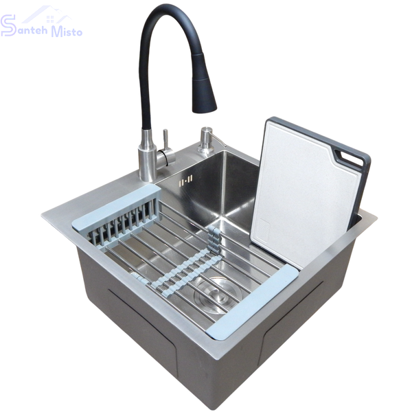 Комплект кухонной мойки Kraft HM 5448 DECOR (3.0/1.0 мм) SM60448 фото
