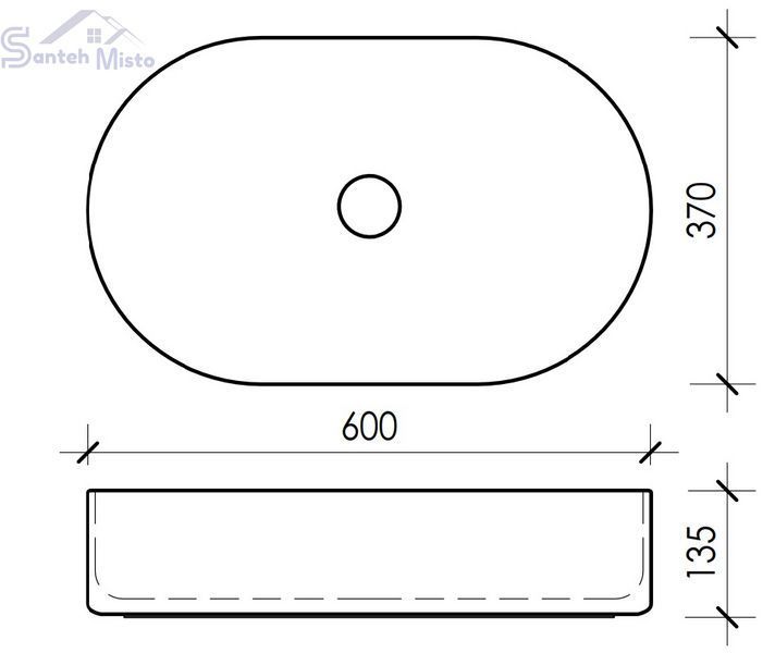 Умивальник (раковина) VBI VERONA 60 BLACK MATT накладний VBI-011303 фото
