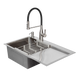 Комплект кухонной мойки Kraft - 780х480 LHM (3.0/1.0 мм)+Кухонный смеситель Kroner KRP Ersel - C03111BLK SM3380 фото 1