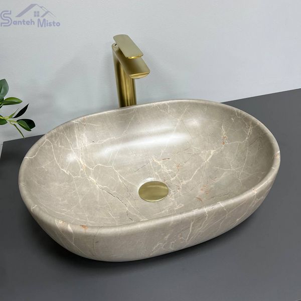 Умывальник (раковина) VBI MODENA S BEIGE STONE MATT накладной VBI-012003 фото