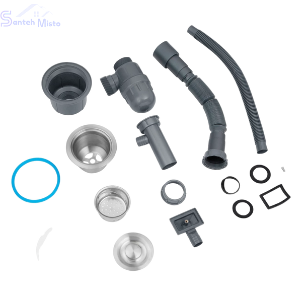 Комплект кухонної мийки Kraft KRF 5448 decor (3.0/1.0 мм) SM56700 фото