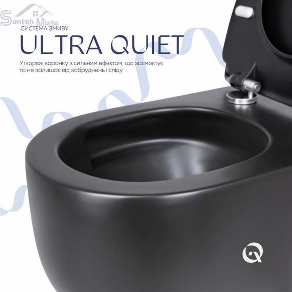 Унитаз подвесной Qtap Taurus безободковый с сиденьем Soft-close QT2433084EUQMB SD00051553 фото