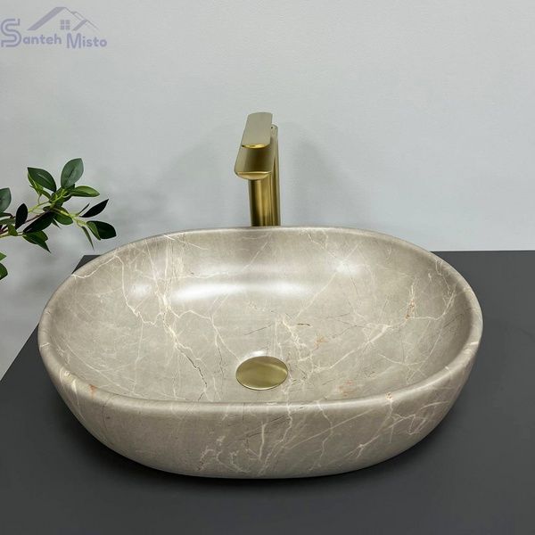 Умывальник (раковина) VBI MODENA S BEIGE STONE MATT накладной VBI-012003 фото
