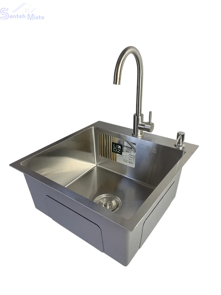 Мойка для кухни Lidz Handmade H5050 Brushed Steel 3,0/1,0 мм SM551 фото