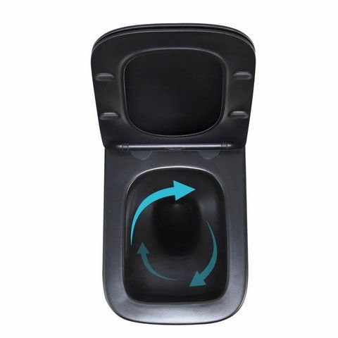 Унітаз підвісний Qtap Crow Ultra Quiet 485&times;340&times;290 мм, Matt Black, з сидінням Slim Duroplast/ Soft-close/ Quick Release QT05335171MB SD00054229 фото