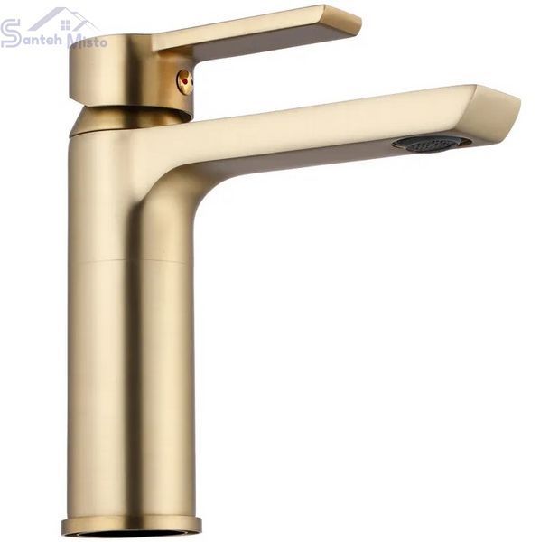Змішувач для раковини (умивальника) REA ARGUS BRUSHED GOLD золотий матовий низький REA-B6410 фото