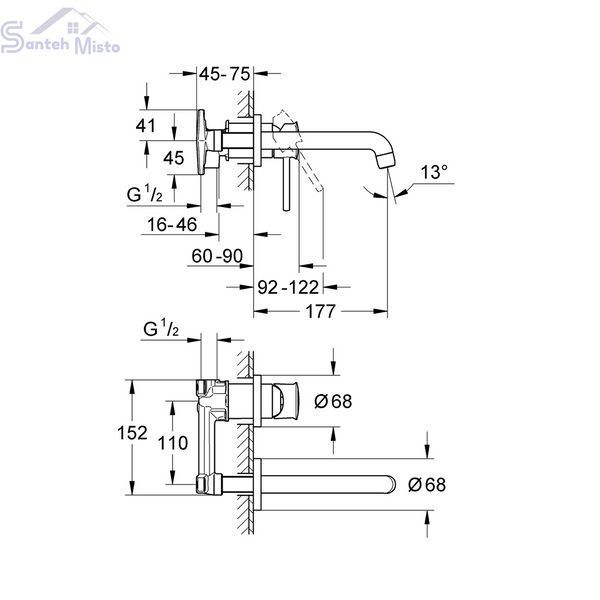 Смеситель для раковины Grohe BauClassic 2029200C CV032455 фото