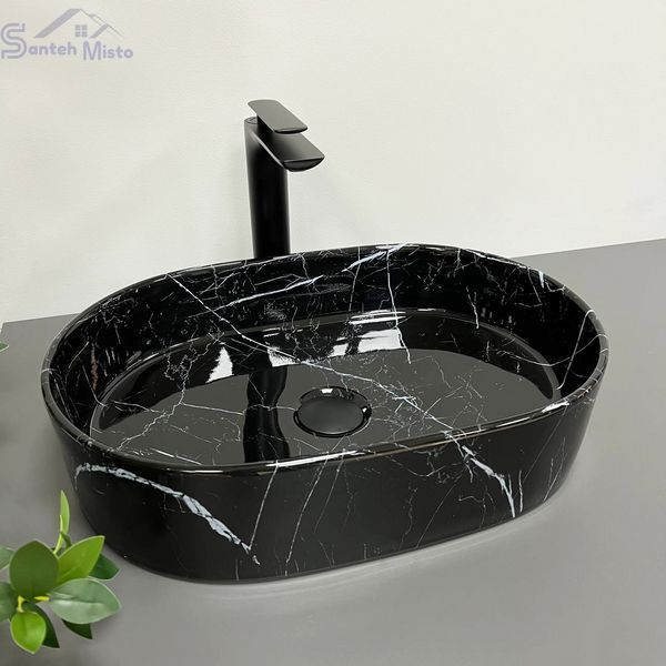 Умывальник (раковина) VBI VERONA 50 BLACK MARMO GLOSSY накладной VBI-011314 фото