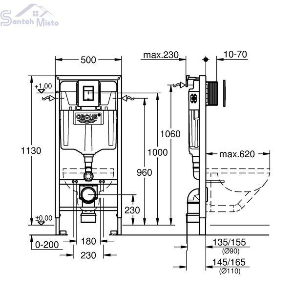 Инсталляция для унитаза Grohe QuickFix Solido 3 в 1 38811KF0 CV030561 фото