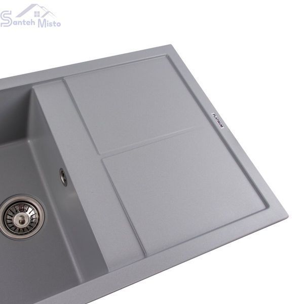 Гранитная мойка для кухни Platinum 7950 Selena матовая Серый металлик 4024 фото