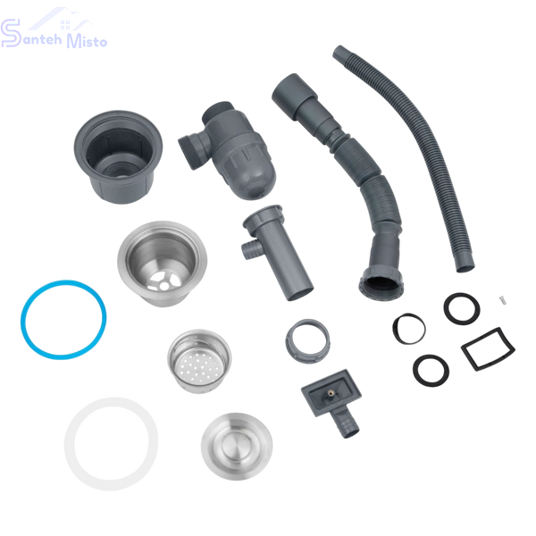 Комплект кухонної мийки Kraft KRF 6045 DECOR (3.0/1.0 мм) SM5009 фото