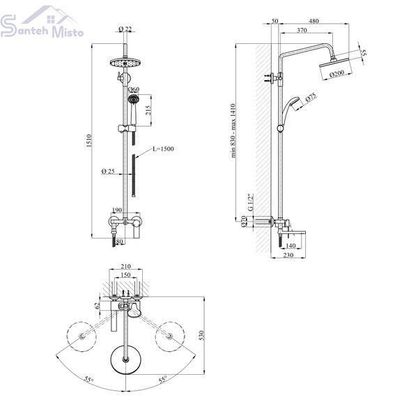 Душова система Kroner KRP Basis - C063 CV024306 фото