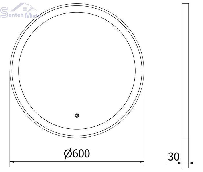 Дзеркало MEXEN ESSO 60 BLACK LED кругле MEX-9825-060-060-611-70 фото