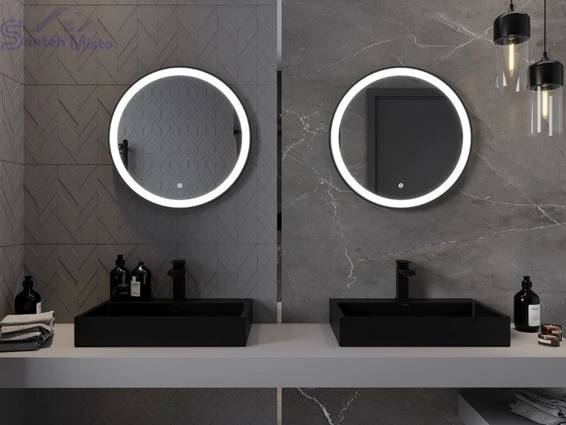 Дзеркало MEXEN ESSO 60 BLACK LED кругле MEX-9825-060-060-611-70 фото