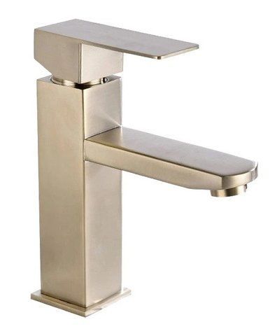 Змішувач для раковини (умивальника) MEXEN EMMA BRUSHED GOLD низький MEX-71900-50 фото