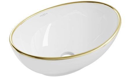 Умывальник (раковина) MEXEN ELZA WHITE GOLD EDGE накладной * MEX-21014005 фото