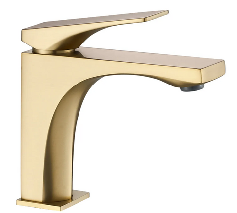 Змішувач для раковини (умивальника) REA JOE BRUSHED GOLD низький REA-B8990 фото