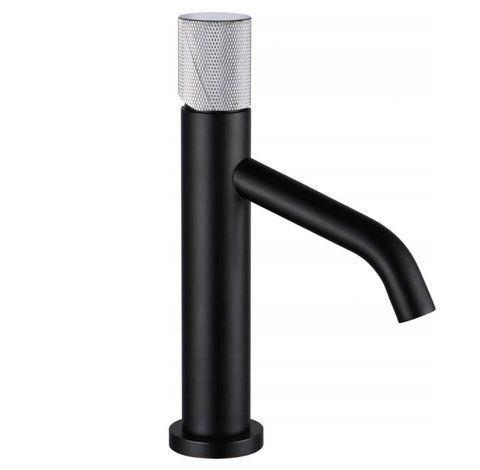 Змішувач для раковини (умивальника) MEXEN RUMBA ONE BLACK CHROME низький MEX-73501-77 фото