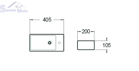 Умывальник (раковина) MEXEN INEZ 40 BLACK MATT левый накладной подвесной * MEX-21484085L фото