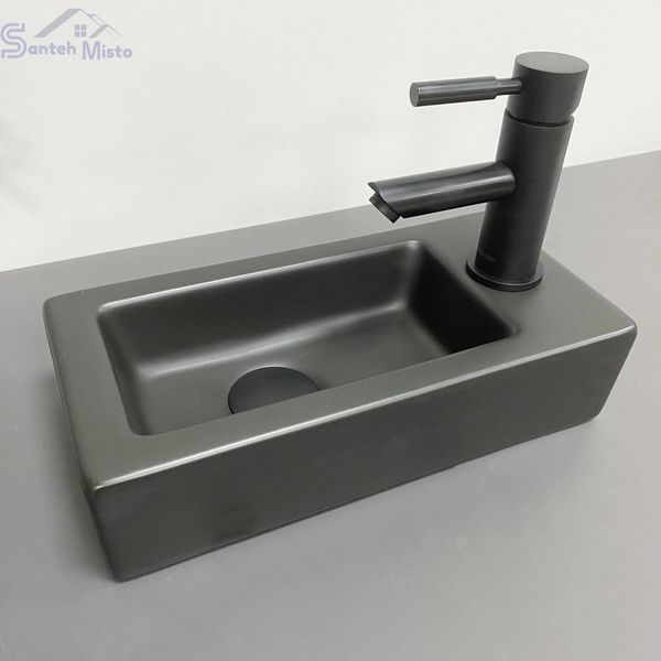 Умивальник (раковина) VBI KOMO L BLACK MATT накладний підвісний VBI-015615 фото