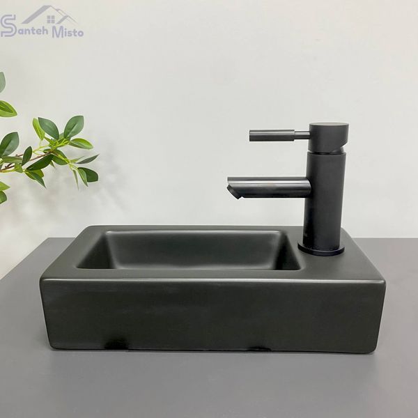 Умивальник (раковина) VBI KOMO L BLACK MATT накладний підвісний VBI-015615 фото