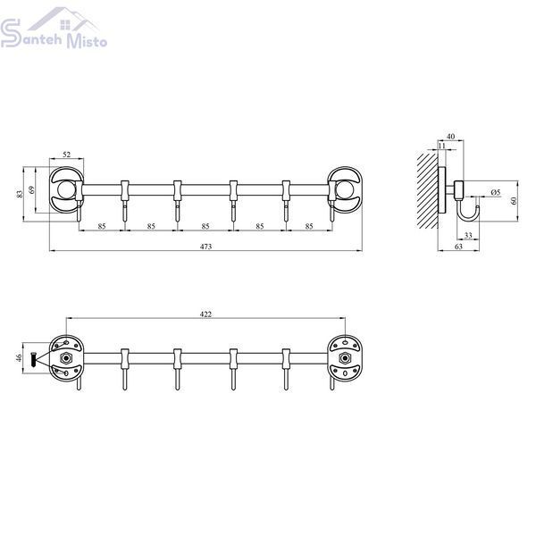 Крючок для ванной комнаты Kroner KRM Elbe - ACC2914-6 CV022878 фото