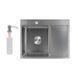 Мойка для кухни интегрированная Lidz Handmade H6350R крыло справа (LDH6350BRUR45587) Brushed Steel 3,0/1,0 мм SD00051711 фото 8