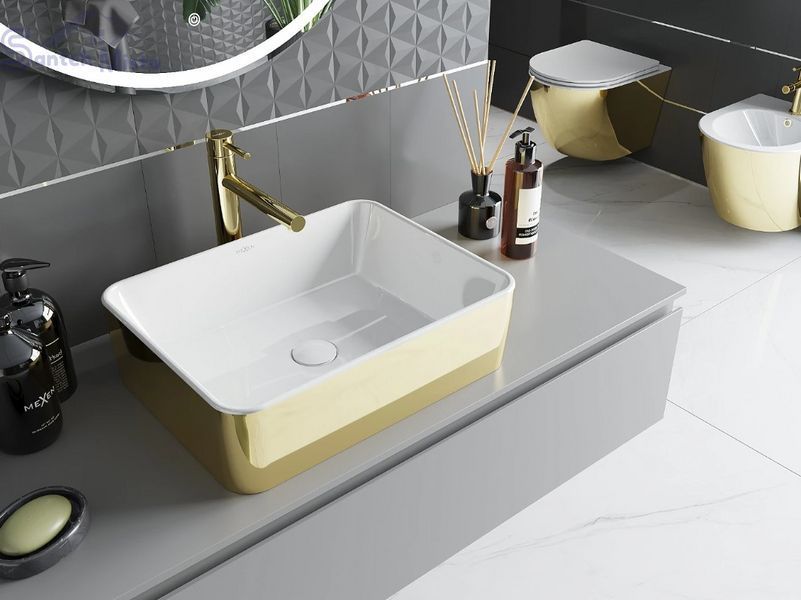 Умывальник (раковина) MEXEN CATIA GOLD WHITE накладной MEX-21314806 фото