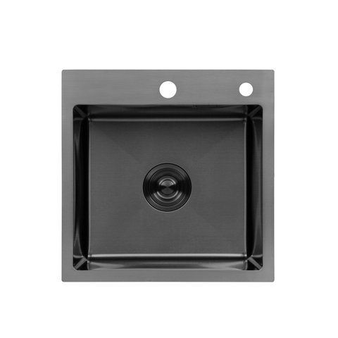 Кухонна мийка Kroner KRP Schwarze - 4545HM PVD (3.0/1.0 мм) CV033856 фото