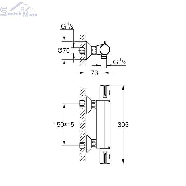 Змішувач термостатичний для душу Grohe Grohtherm 800 34558000 CV030551 фото
