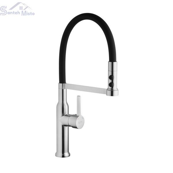 Змішувач для кухні з гнучким виливом Pllen&oacute; Lazio BLK04 spazzolato ST430004 фото