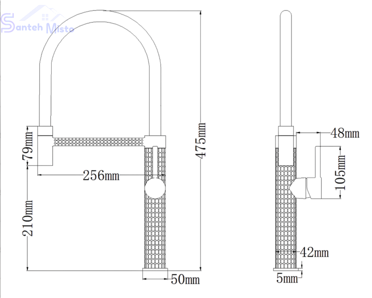 Комплект кухонної мийки Kraft&nbsp;HM&nbsp;- 7848ALB&nbsp;PVD&nbsp;(3.0/1.0 мм) SM2267 фото