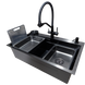 Комплект кухонної мийки Kraft HM 6846 NANO BLACK DECOR CS4643 фото 1