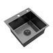 Кухонна мийка Kroner KRP Schwarze - 4545HM PVD (3.0/1.0 мм) CV033856 фото 4