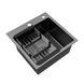 Кухонна мийка Kroner KRP Schwarze - 4545HM PVD (3.0/1.0 мм) CV033856 фото 5