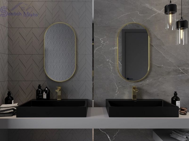 Зеркало MEXEN LOFT 75x40 GOLD овальное MEX-9851-075-040-000-50 фото