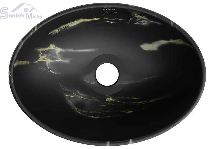 Умивальник (раковина) MEXEN ELZA BLACK MARBLE MATТ накладний MEX-21014084 фото