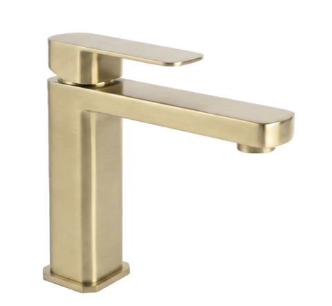 Змішувач для раковини (умивальника) REA ARLO BRUSHED GOLD низький REA-B0976 фото