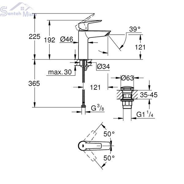 Змішувач для раковини Grohe QuickFix Start M-Size 24204002 CV031752 фото