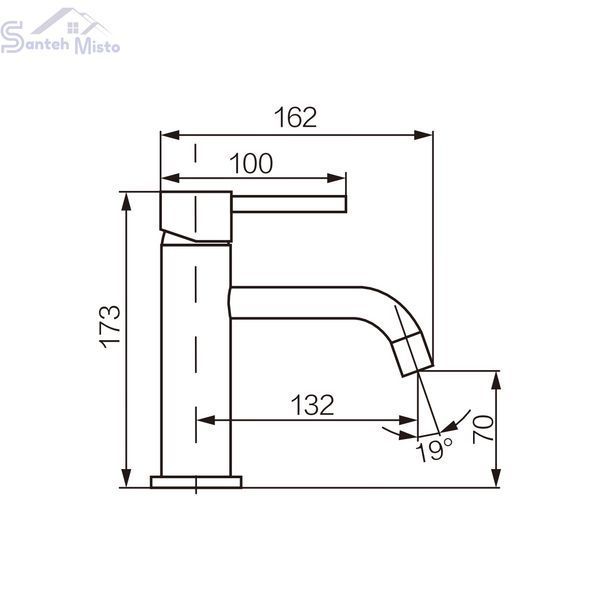 Змішувач для раковини VBI MILANO UNO BRUSHED GOLD низький VBI-050100BG-H01BG фото
