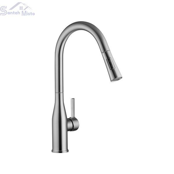 Смеситель для кухни с выдвижным изливом Pllen&oacute; Lazio ST02 spazzolato ST430002 фото