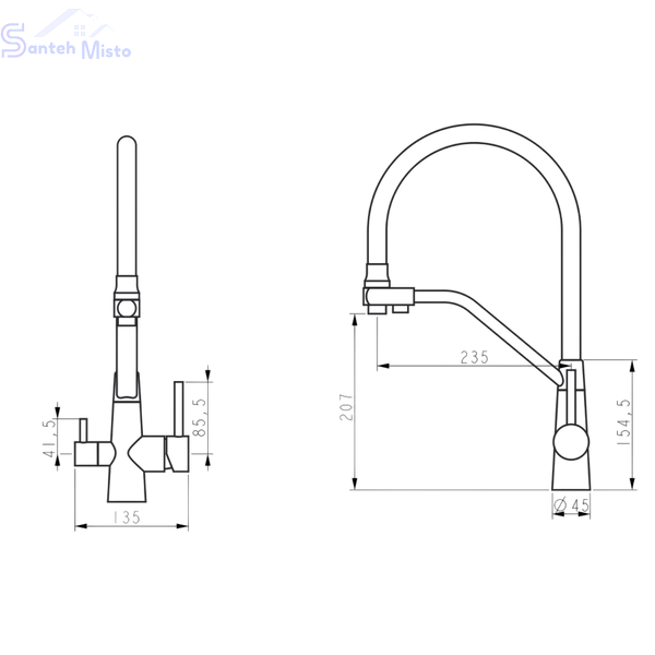 Комплект кухонной мойки Kraft NANO BLACK PVD HS60*50 Декор (3.0/1.0 мм) SM2349 фото