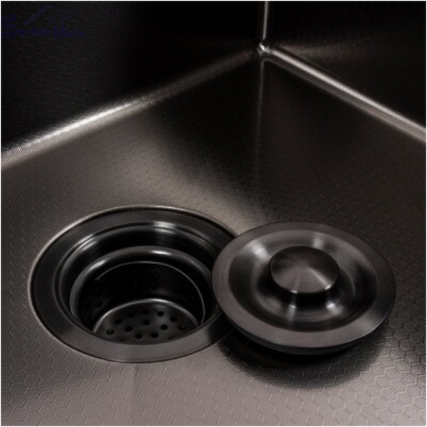 Комплект кухонної мийки KRAFT Handmade NANO BLACK PVD  графіт HS 5448 Декор (3.0/1.0 мм)+Змішувач для кухні Kroner KRP Edelstahl Klassisch &ndash; PVD031BLK SM50619 фото