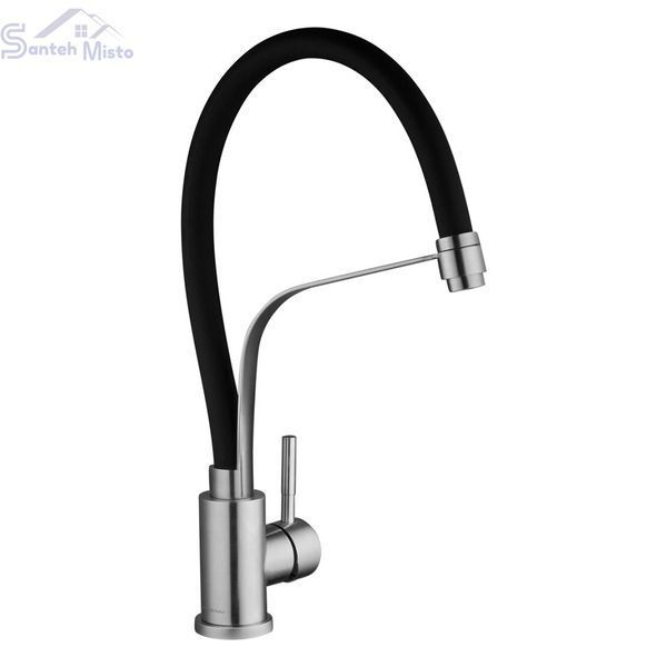 Комплект кухонной мойки Kraft HM 6045 DECOR (3.0/1.0 мм)+Смеситель для кухни Kroner KRP Edelstahl Klassisch &ndash; ESG03593BLK SM10630 фото