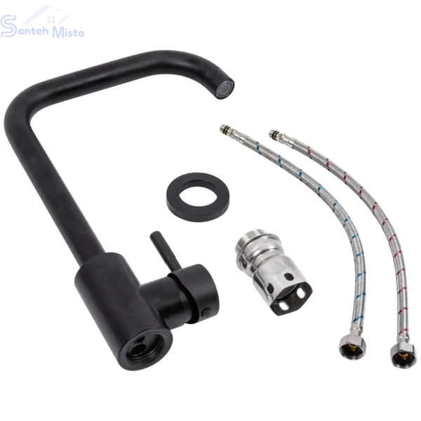 Комплект кухонної мийки Kraft&nbsp;HM&nbsp;- 7848ALB&nbsp;PVD&nbsp;(3.0/1.0 мм) SM1277 фото