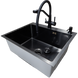 Комплект кухонной мойки Kraft NANO BLACK PVD HS60*50 Декор (3.0/1.0 мм) SM2349 фото 7